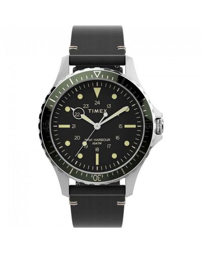 Timex Navi Xl Watch Tw2V45300 Leather (Archived) - Black
