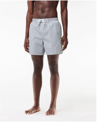 Lacoste Striped Swimming Shorts - Grey