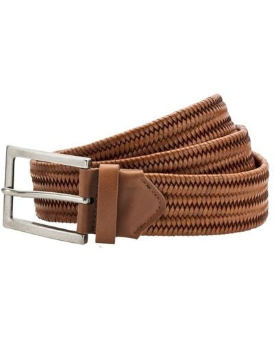 Asquith & Fox Leather Braid Belt () - Brown
