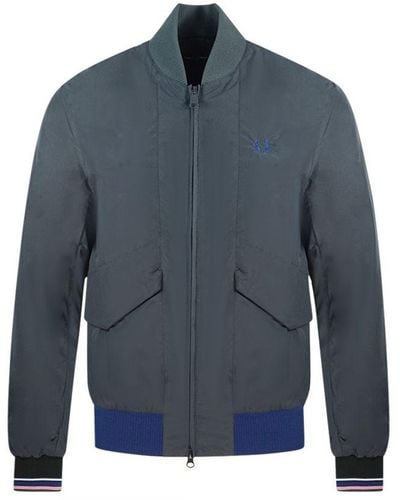 Fred Perry J7510 491 Grey Bomber Jacket - Blauw