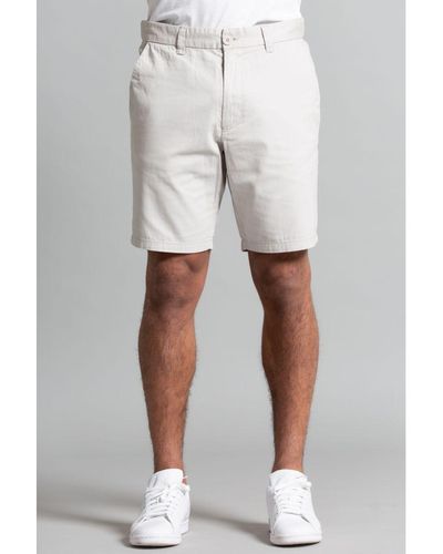 French Connection Light Grey Cotton Chino Shorts - White