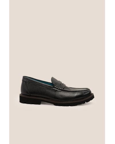 Oswin Hyde Theo Classic Leather Penny Loafer - Black