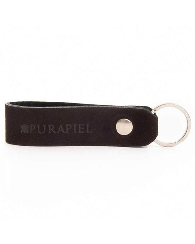Purapiel Key Ring Mikey In Brown Leather