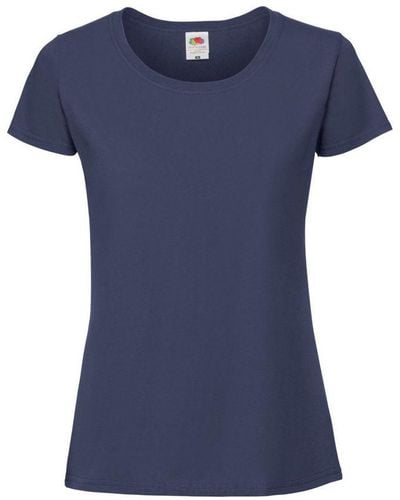 Fruit Of The Loom Ladies Ringspun Premium T-Shirt (Ultramarine) - Blue