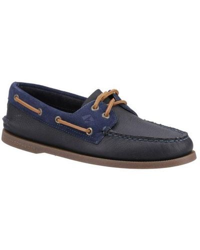 Sperry Top-Sider Authentic Original Tumbled Suede Classic Lace Shoes - Blue