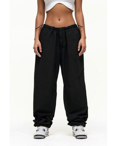 Good For Nothing Low Rise Parachute Trousers Cotton - Black