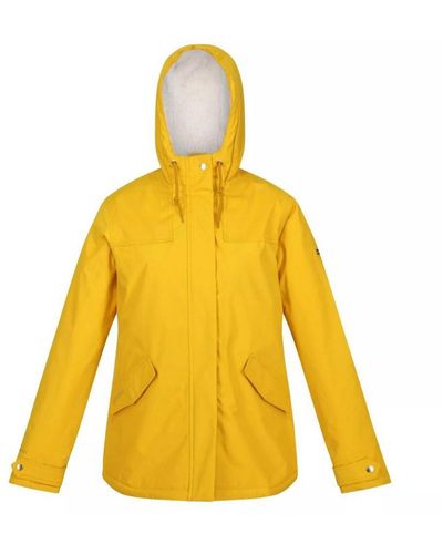 Regatta Ladies Bria Faux Fur Lined Waterproof Jacket (Sunset) - Yellow