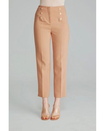 GUSTO High Waist Trousers With Buttons - Grey