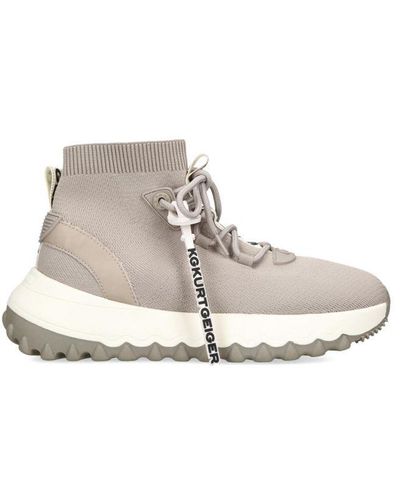 KG by Kurt Geiger Lowell Knit Hi Top Trainers - White