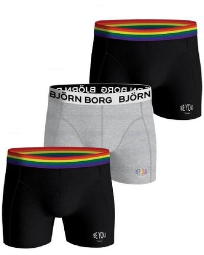 Björn Borg Essential Boxershorts Voor , Set Van 3, Meerkleurig - Zwart