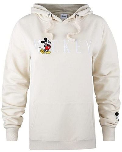 Disney Mickey Mouse Geborduurde Hoodie (steen) - Wit