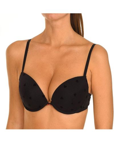 Guess Womenss Padded Underwired Bra With Microtulle Sides O0Bc18Ka7Q0 - Black
