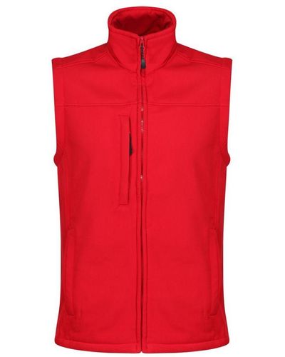 Regatta Flux Softshell Bodywarmer / Sleeveless Jacket Water Repellent And Wind Resistant (Classic) - Red
