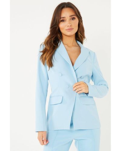 Quiz Blue Double Breasted Tailored Blazer