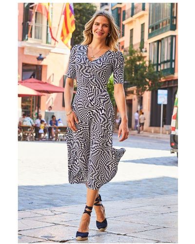 Geometric print top dress uk