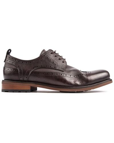 Sole Crafted Bobbin Brogue Shoes Leather - Brown