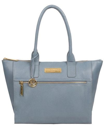 Pure Luxuries 'Faye' Cloud Leather Tote Bag - Blue