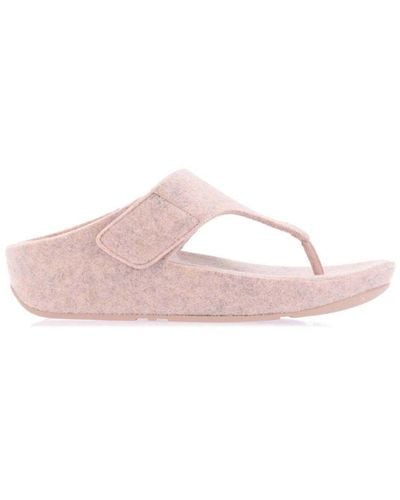 Fitflop Womenss Fit Flop Shuv E01 Adjustable Felt Toe-Post Sandals - Pink
