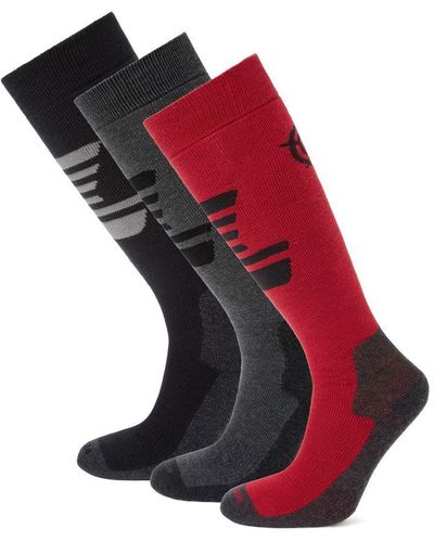 TOG24 Bergenz 3 Pack Ski Socks/Chilli /Dark Marl - Red