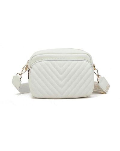 Where's That From 'Halycon' Cross Body Bag With Stitching Detail - White