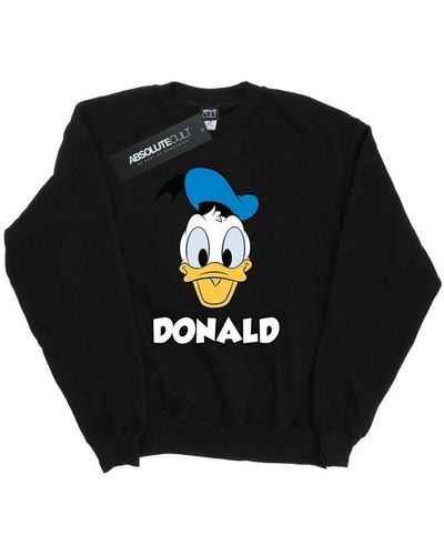 Disney Donald Duck Face Sweatshirt - Black