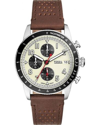 Fossil Sport Tourer Watch Fs6042 Leather (Archived) - Grey