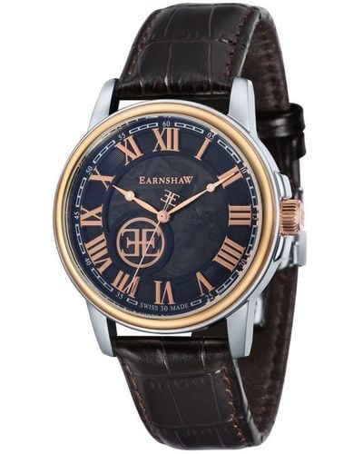 Thomas Earnshaw Beagleswiss Automatic Rose Gold Watch Es-0028-08 - Blue