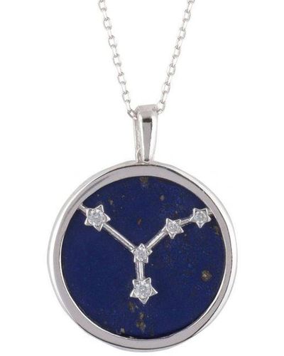 LÁTELITA London Zodiac Lapis Lazuli Gemstone Star Constellation Pendant Necklace Cancer - Blue