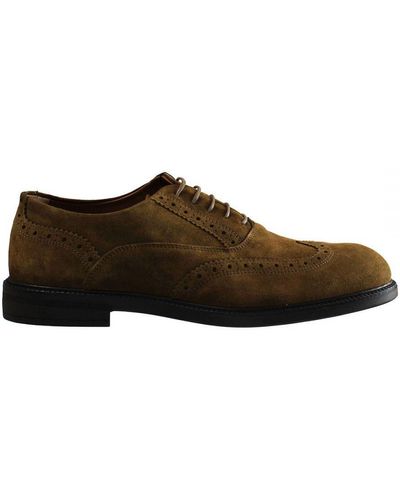 Hackett Chino Pln Brogue Shoes Leather - Brown