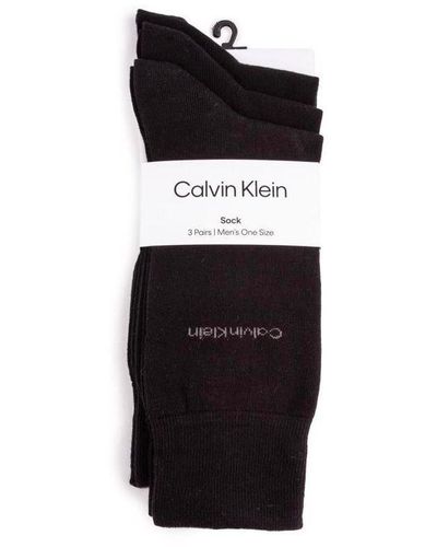 Calvin Klein 3 Pack Logo Sokken - Zwart
