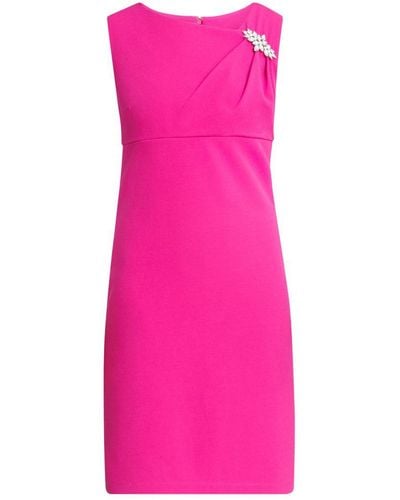 Gina Bacconi Chaselynn Short Sleeveless Empire Waist Sheath Dress With Embellished Neckline - Pink