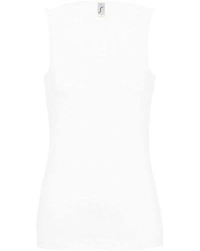 Sol's Ladies Jane Sleeveless Tank / Vest Top () Cotton - White