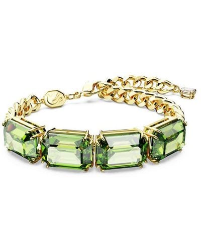 Swarovski 'Millenia' Plated Metal Bracelet - Green