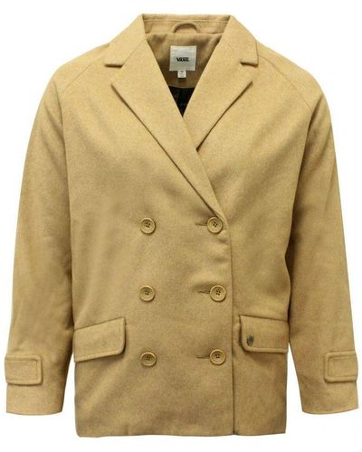 Vans G Revival Coat Beige Button Up Winter Blazer Jacket V2y6elk A42a Cotton - Green