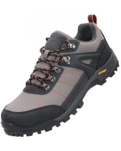 Mountain Warehouse Storm Suede Isogrip Walking Shoes (Dark) - Grey