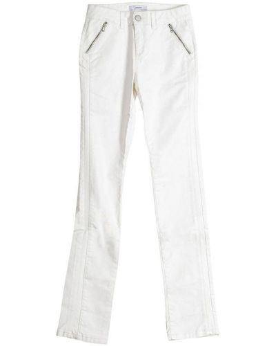 Zapa Long Straight-cut Trousers With Hems Ajea10-a354 Woman Cotton - White