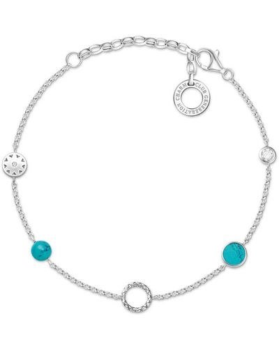 Thomas Sabo ́s Charm Bracelet Turquoise Stones - White