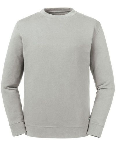 Russell Adults Pure Organic Reversible Sweatshirt () Cotton - Grey
