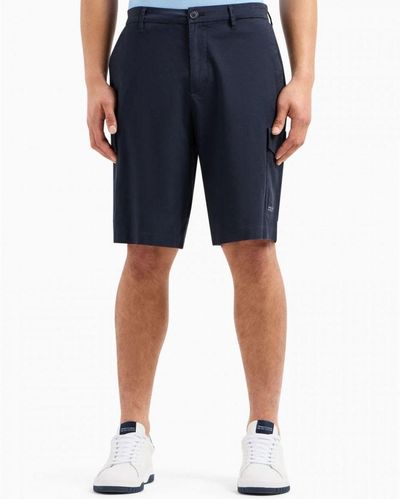 Armani Exchange Milano Edition Cargo Shorts - Blue