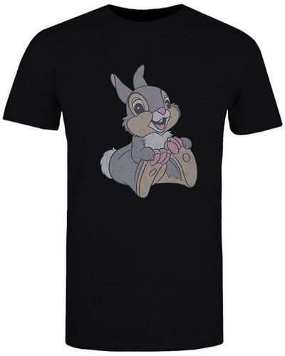 Disney Ladies Classic Thumper Cotton T-Shirt () - Black