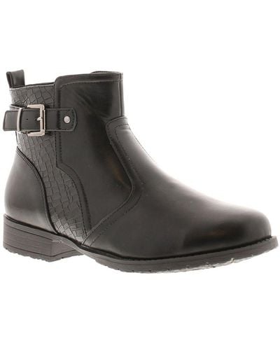 Platino Ankle Boots Priss Zip Fastening - Black