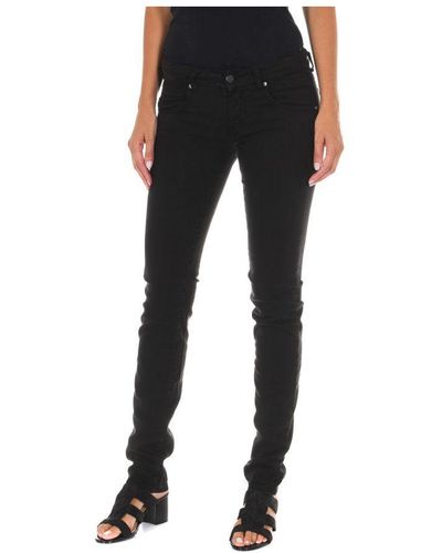 Met Long Jean Trousers With Narrow Cut Hems 10dbf0475-b088 Woman Cotton - Black