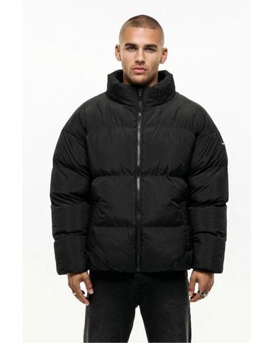 Good For Nothing Funnel Neck Puffer Jacket - Black