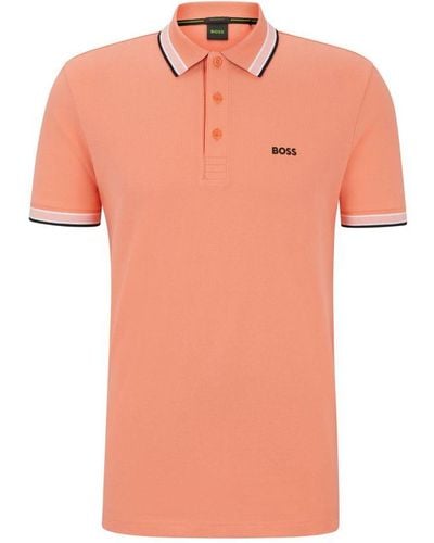BOSS Boss Paddy Polo Shirt Open - Orange