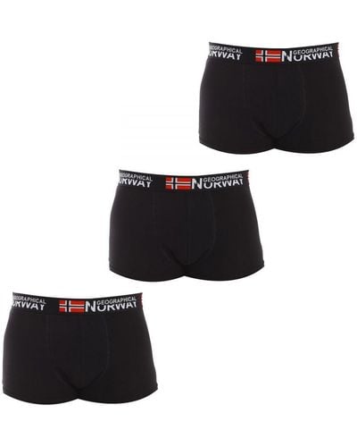 GEOGRAPHICAL NORWAY Pack-3 Boxers - Black