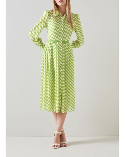 LK Bennett Tallis Dresses,Multi - Green