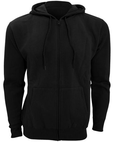 Sol's Zeven Volle Zip Hooded Sweatshirt / Hoodie (zwart)