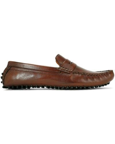 KG by Kurt Geiger Leather Rocky Loafers - Brown