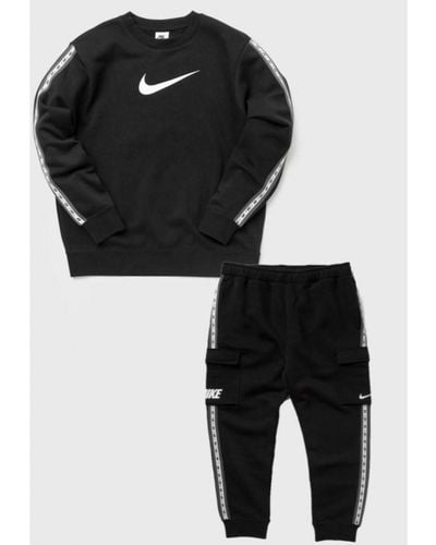 Nike Fleece Sportswear Crew Neck Tracksuit - Black