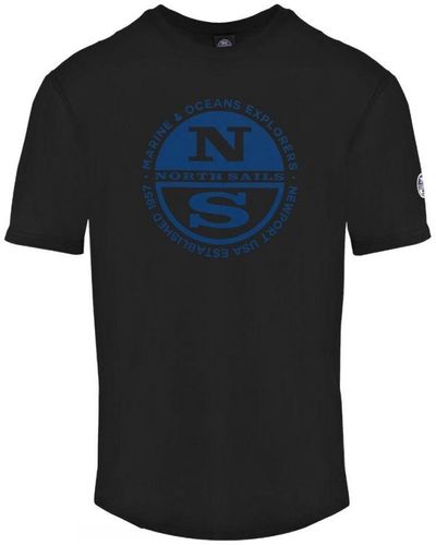 North Sails Zwart T-shirt Met Merklogo Van